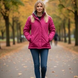 L.L. Bean Women's Cherry Red Snow Jacket w/ hoodie